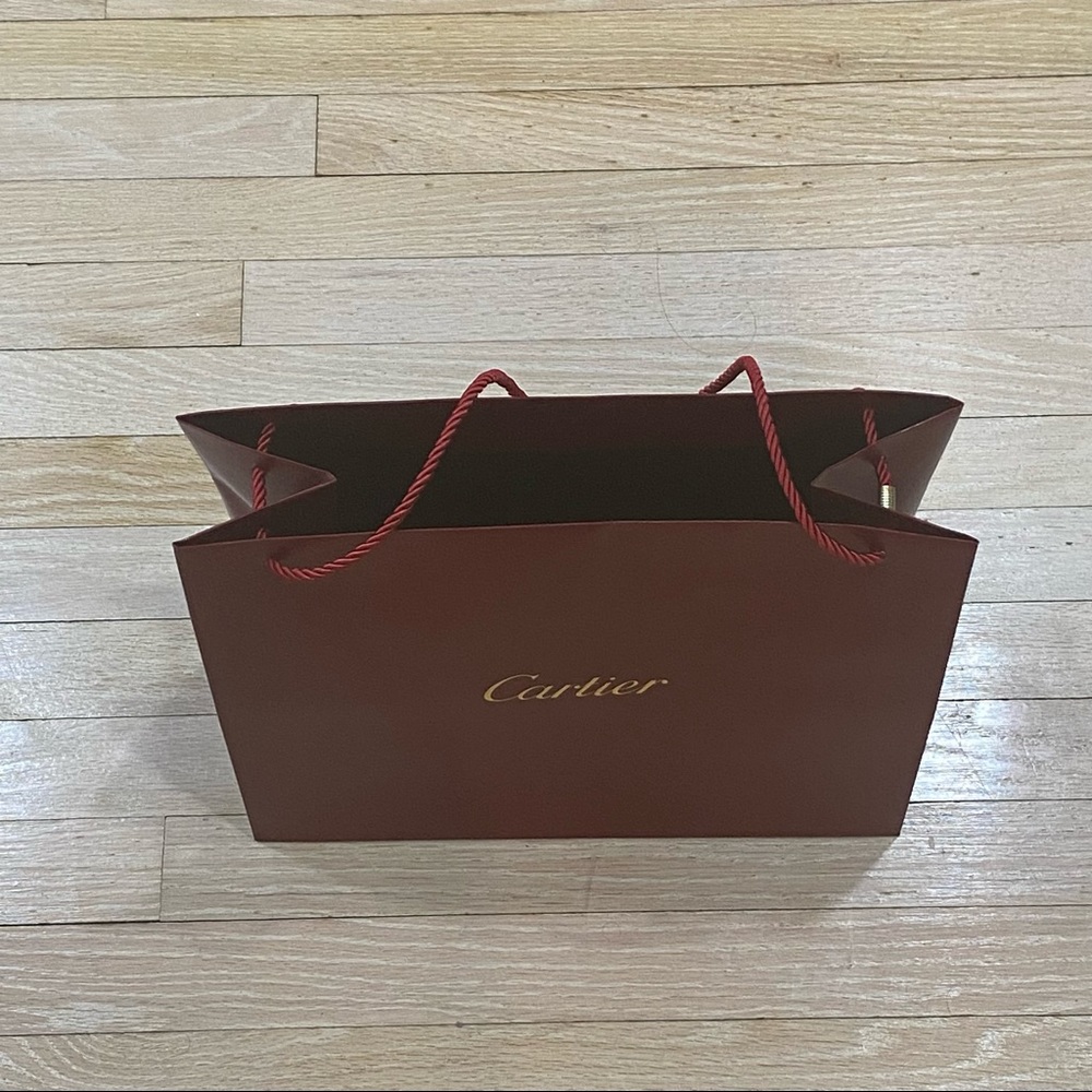 Authentic CARTIER Red Cord Medium Gift Shopping Bag 12” x 14”